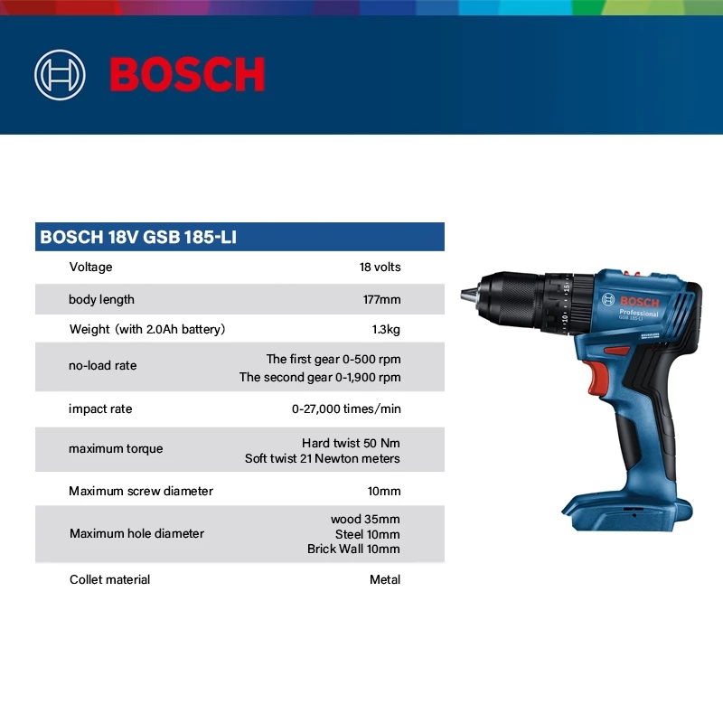 Bosch Drill Gsb 18V - Bosch GSB 185-LI 18V Fırçasız Akülü